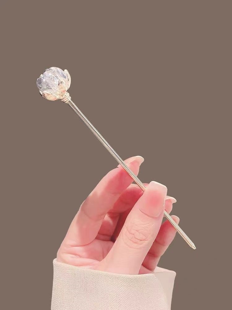 Hanbok Hair Pin - Crystal Lotus Hairpin for Women, Ancient