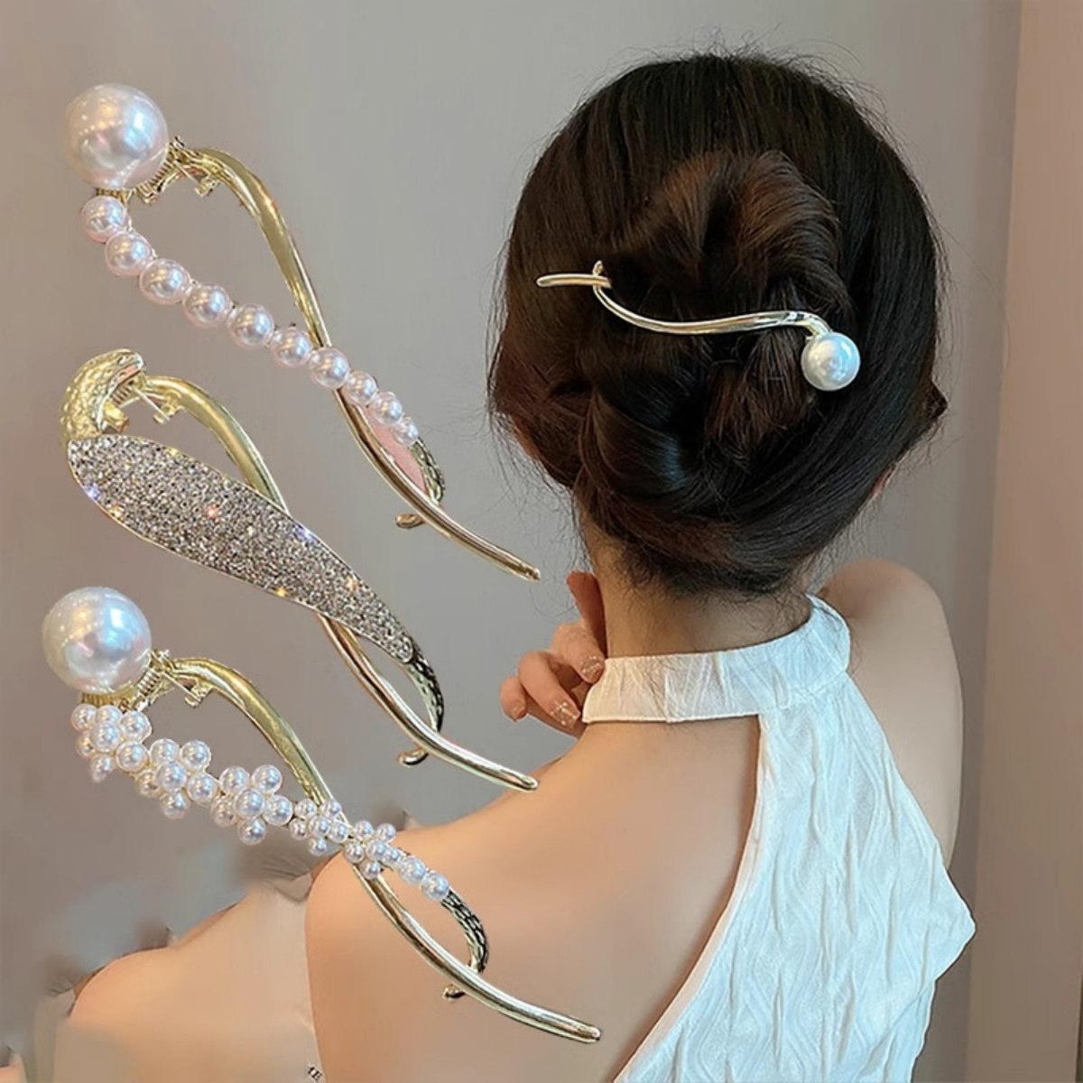 Elegant Glitter Pearl Hair Cli - Korean Daily Lifestyle recension och pris