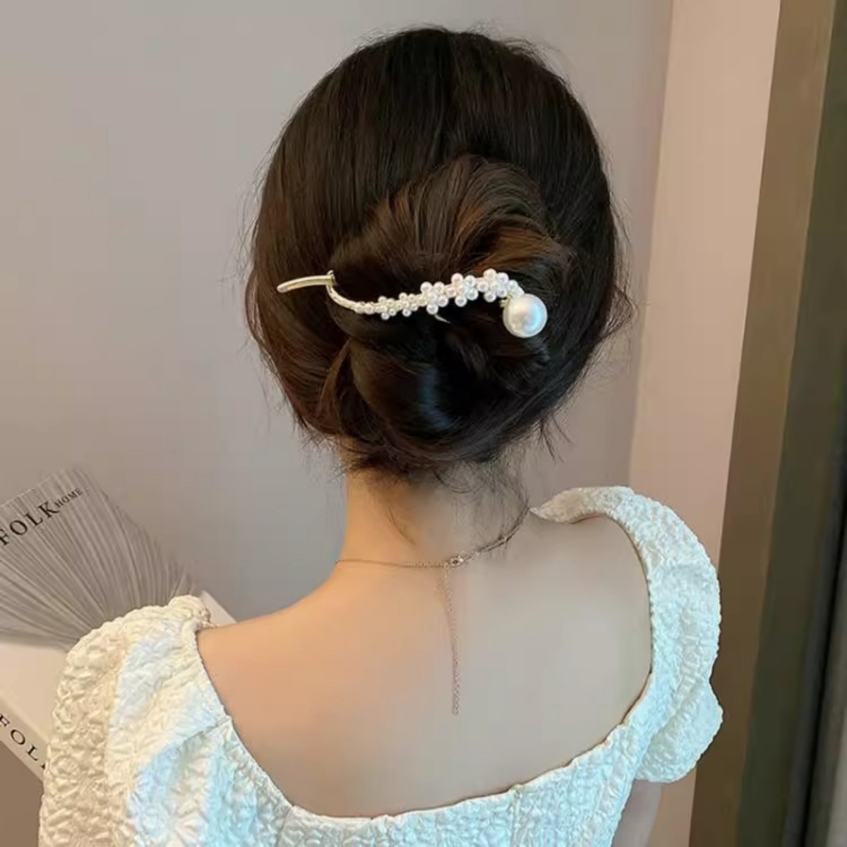 Elegant Glitter Pearl Hair Cli - Korean Daily Lifestyle recension och pris