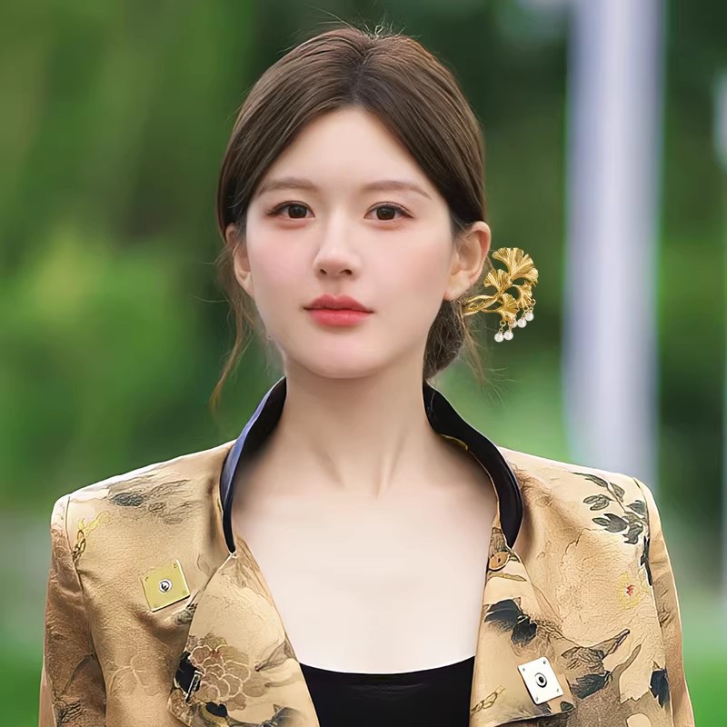 1PC Elegant Golden Ginkgo Leaf - Hanbok Hair Pin recension och pris