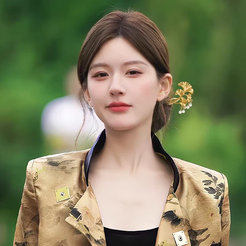 1PC Elegant Golden Ginkgo Leaf - Hanbok Hair Pin recension och pris