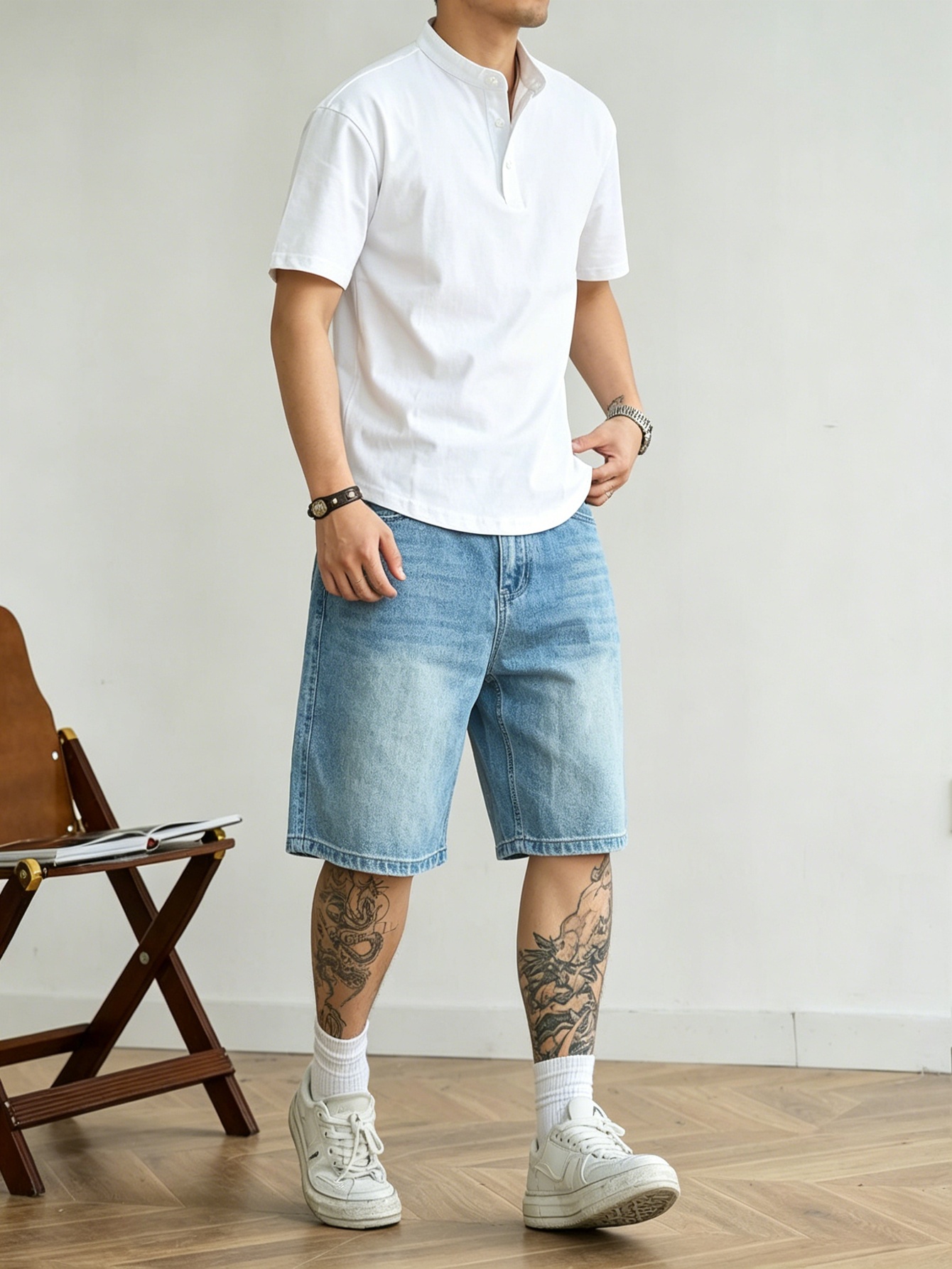 Loose cut blue non stretch den - Korean Daily Lifestyle recension och pris